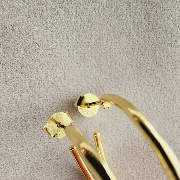 NEW Marrin Costello By Rachel Zoe Mystique 14K Gold Plated Hoop Earrings - Picture 6 of 9